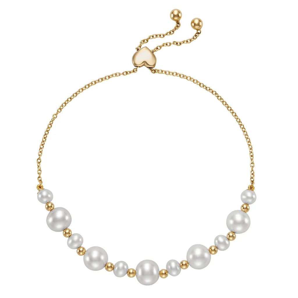Freshwater Cultured 5-8mm Pearl 14kt Yellow Gold Bolo Bracelet