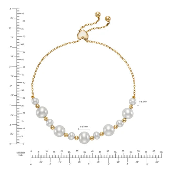 Freshwater Cultured 5-8mm Pearl 14kt Yellow Gold Bolo Bracelet