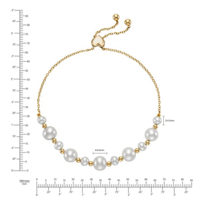 Freshwater Cultured 5-8mm Pearl 14kt Yellow Gold Bolo Bracelet