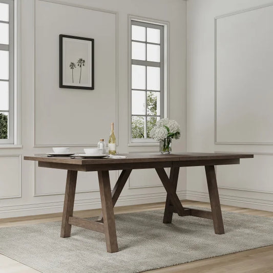 75” Wood Dining Table