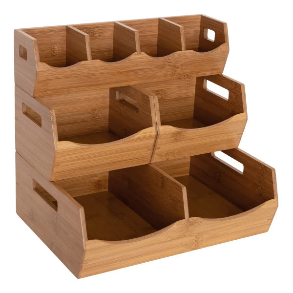 Bamboo Stackable Bin Organizer, 4-piece