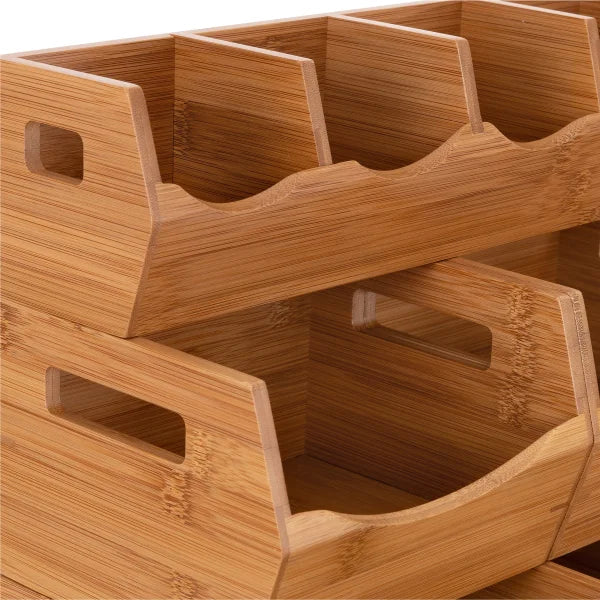 Bamboo Stackable Bin Organizer, 4-piece