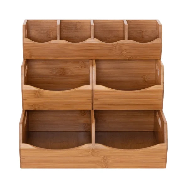 Bamboo Stackable Bin Organizer, 4-piece