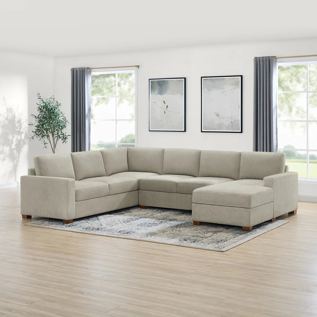 Glenn Fabric Sectional with Storage Chaise