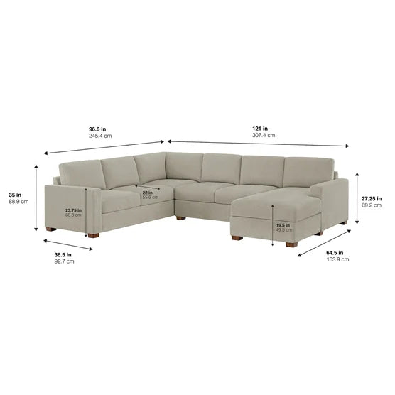 Glenn Fabric Sectional with Storage Chaise