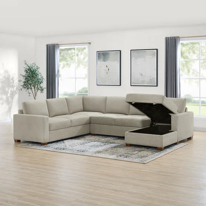 Glenn Fabric Sectional with Storage Chaise