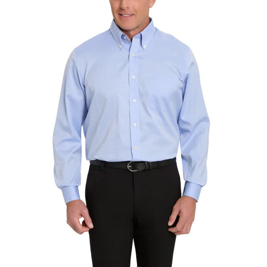 Kirkland Signature Men’s Traditional Fit Dress Shirt, Blue White Dobby