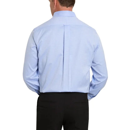 Kirkland Signature Men’s Traditional Fit Dress Shirt, Blue White Dobby