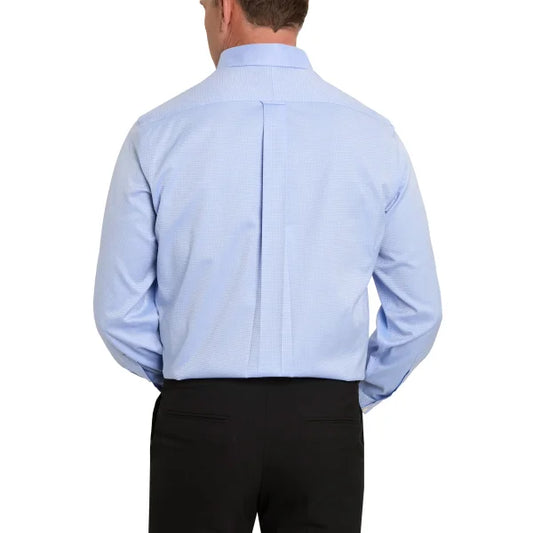 Kirkland Signature Men’s Traditional Fit Dress Shirt, Blue White Dobby