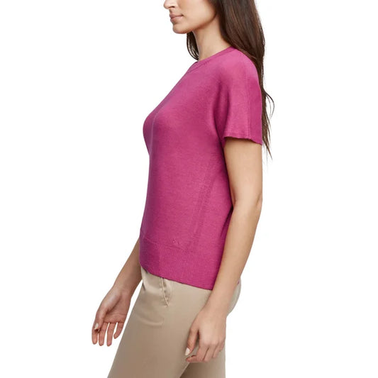 Banana Republic Women's Linen Blend Short Sleeve Top