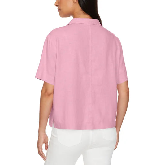 Buffalo Women's Linen Blend Button Front Shirt