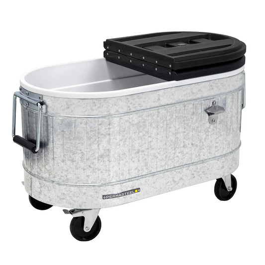 Permasteel 80-quart Galvanized Steel Rolling Cooler with Wheels