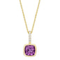 Amethyst and Diamond 14kt Yellow Gold Pendant