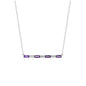 Amethyst and Diamond 14kt White Gold Bar Necklace