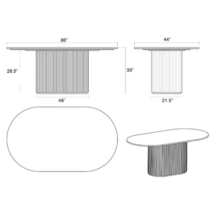 86" Carrara Quartz Dining Table