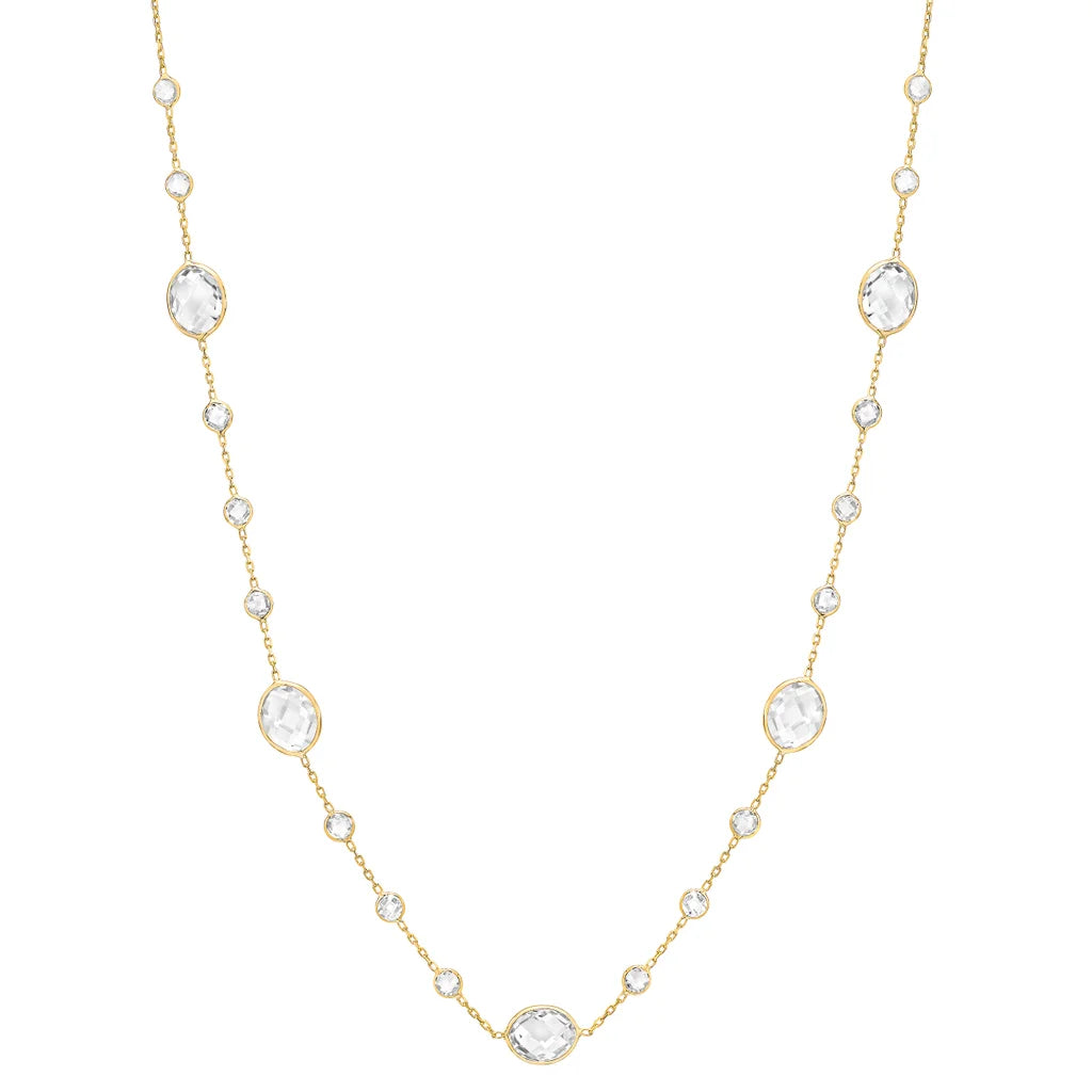 White Topaz 14kt Yellow Gold Necklace