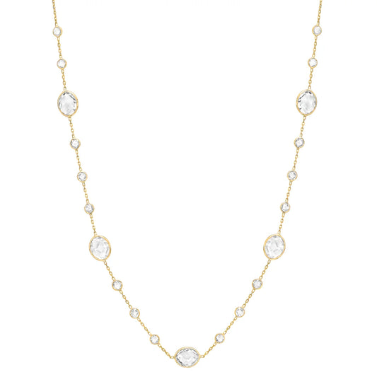 White Topaz 14kt Yellow Gold Necklace