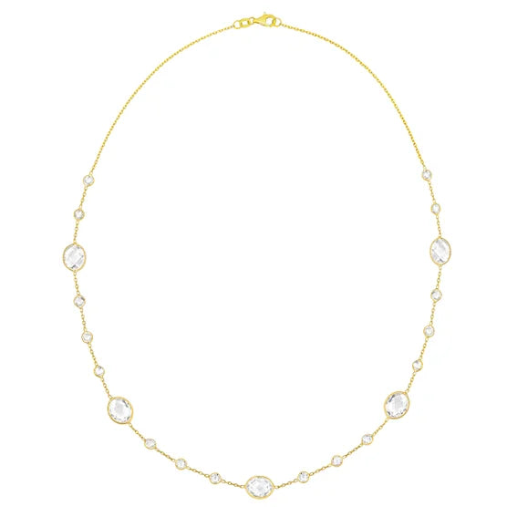 White Topaz 14kt Yellow Gold Necklace
