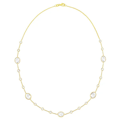White Topaz 14kt Yellow Gold Necklace