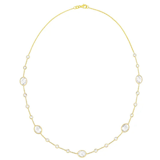 White Topaz 14kt Yellow Gold Necklace
