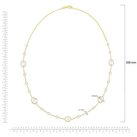 White Topaz 14kt Yellow Gold Necklace