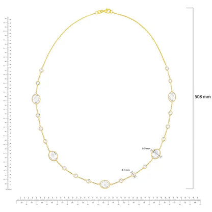 White Topaz 14kt Yellow Gold Necklace