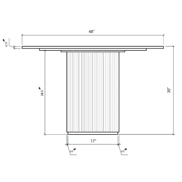 48” Carrara Quartz Dining Table