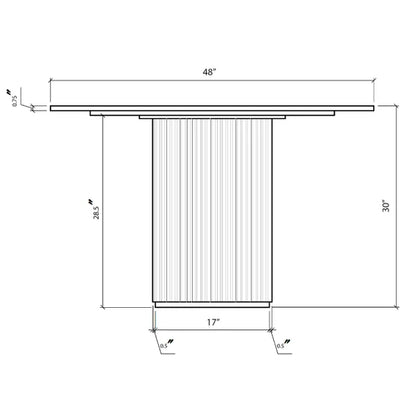 48” Carrara Quartz Dining Table