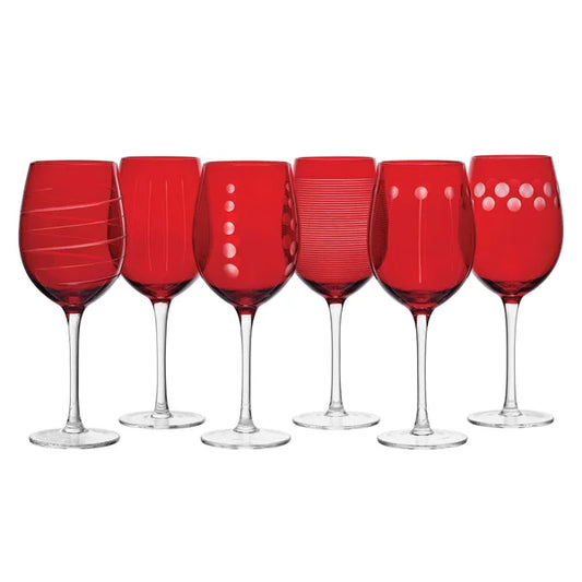 Cheers Ruby Wine Glasses, Set of 6