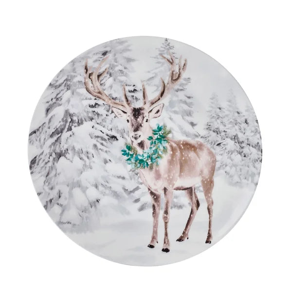 Mikasa Deer Woodsy Winter 12-piece Bone China Dinnerware Set