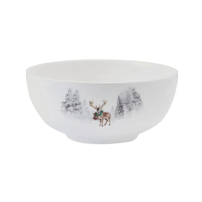 Mikasa Deer Woodsy Winter 12-piece Bone China Dinnerware Set