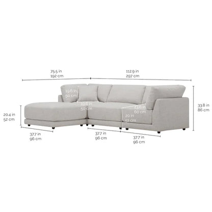 Dayna 4-piece Fabric Modular Sectional