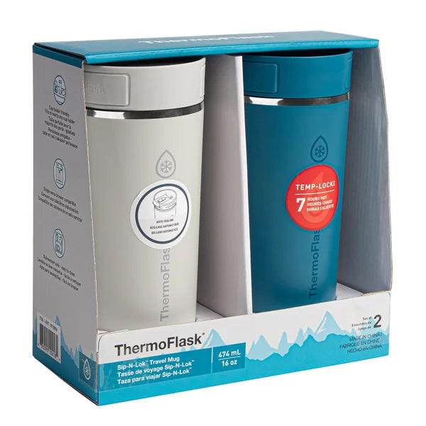 ThermoFlask 16oz. Coffee Travel Mug with Sip-N-Lock Lid, 2-pack - Thumbnail 4