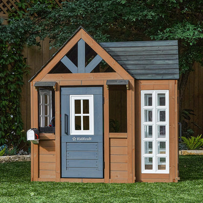 KidKraft Atrium Wooden Breeze Outdoor Playhouse with Play Kitchen & Sunroom