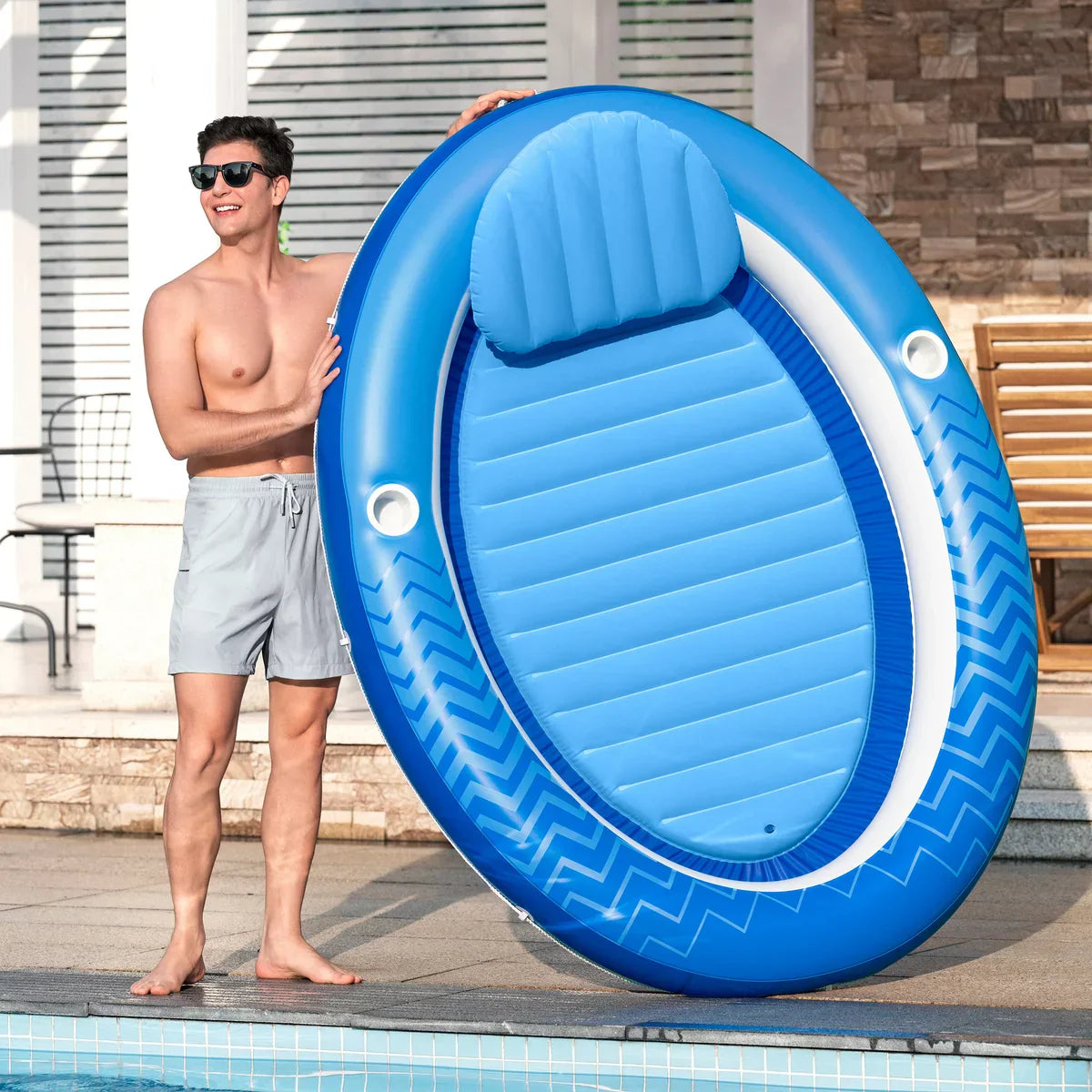 H2OGO! Comfort Plush Cove Lounger Pool Floats, 2-pack