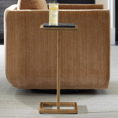 Cailin 23" Side Table, Black Marble