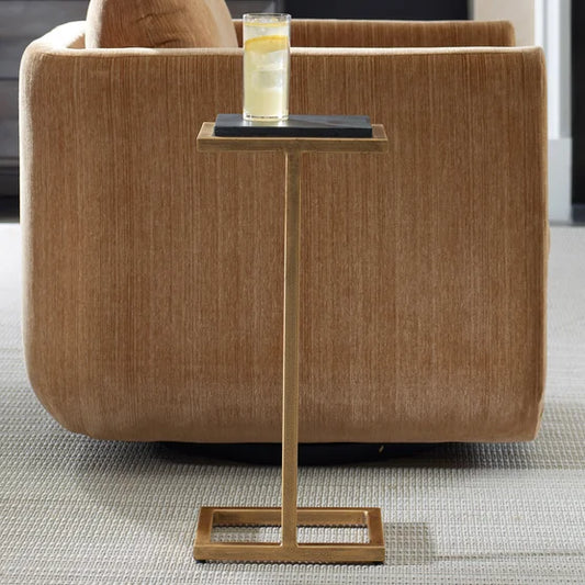 Cailin 23" Side Table, Black Marble