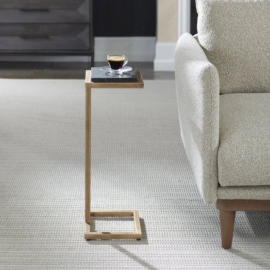 Cailin 23" Side Table, Black Marble