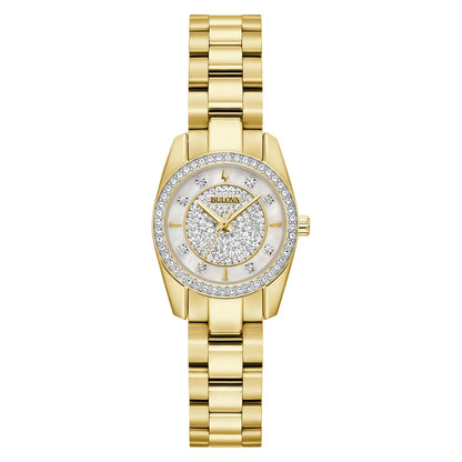 Classic Gold Tone Stainless Steel Crystal Women's Watch, 23mm