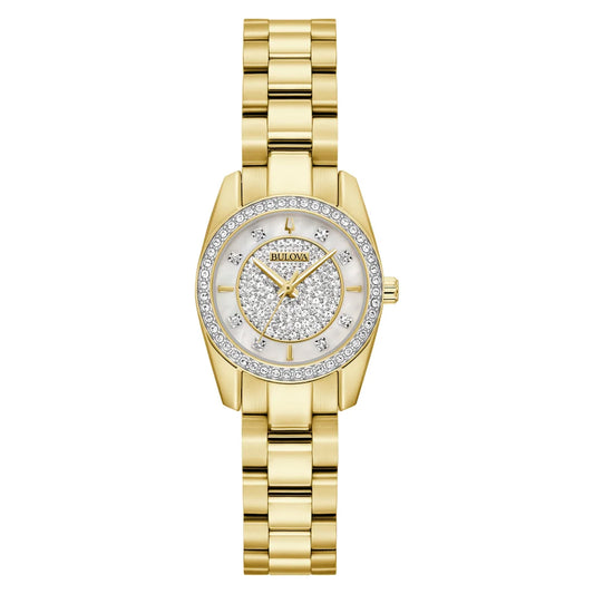 Classic Gold Tone Stainless Steel Crystal Women's Watch, 23mm