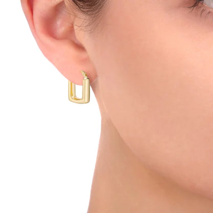 14kt Yellow Gold Square Hoop Earrings