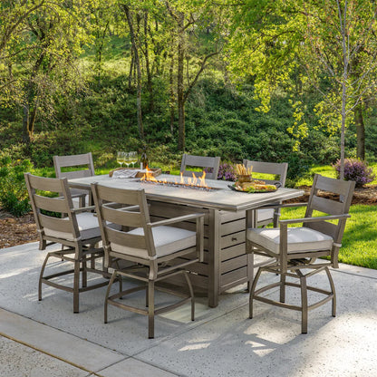 SunVilla Athena 7-piece Fire Outdoor High Dining Set