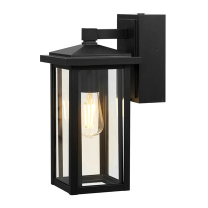 Globe Electric 14" Matte Black Outdoor Wall Light with GFCI Outlet