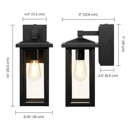 Globe Electric 14" Matte Black Outdoor Wall Light with GFCI Outlet