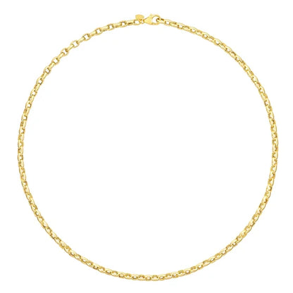 14kt Yellow Gold Oval Rolo Link Necklace