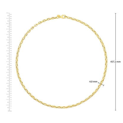 14kt Yellow Gold Oval Rolo Link Necklace