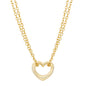 14kt Yellow Gold 2 Row Cable Heart Necklace