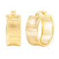 14kt Yellow Gold Diamond Cut Design Hoop Earring