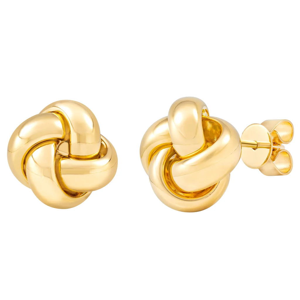 18kt Yellow Gold Love Knot Earrings