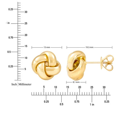 18kt Yellow Gold Love Knot Earrings